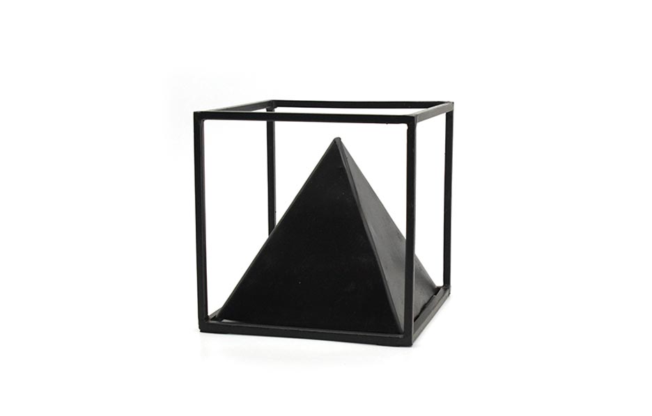 pyramid frame 20, Dark bronze + Matt black, 20x20x20cm, 22304-20