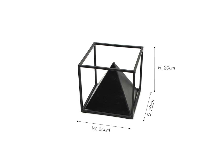 pyramid frame 20, Dark bronze + Matt black, 20x20x20cm, 22304-20