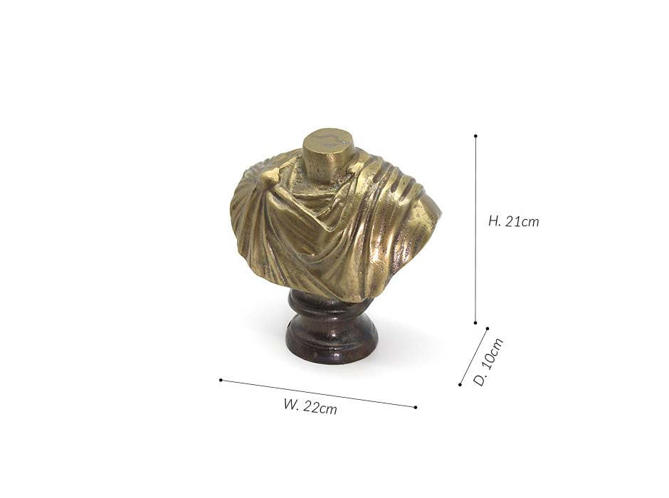 roman bust, Brass antique + Bronze, 22x10x21cm, 21095-22