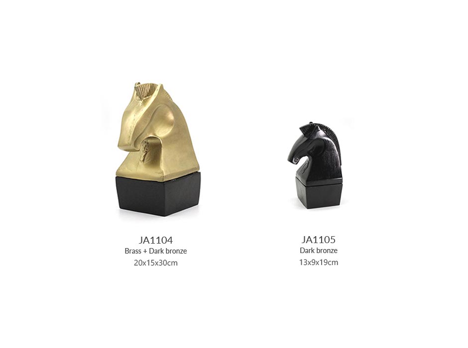 horse objet 20, Brass + Dark bronze, 20x15x30cm, 21561-29