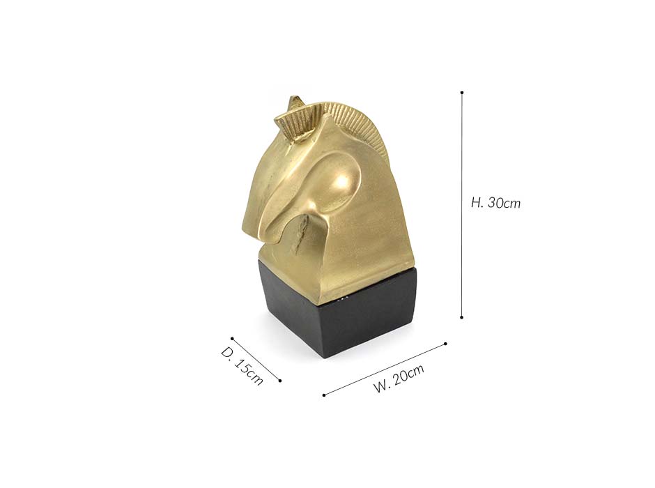 horse objet 20, Brass + Dark bronze, 20x15x30cm, 21561-29