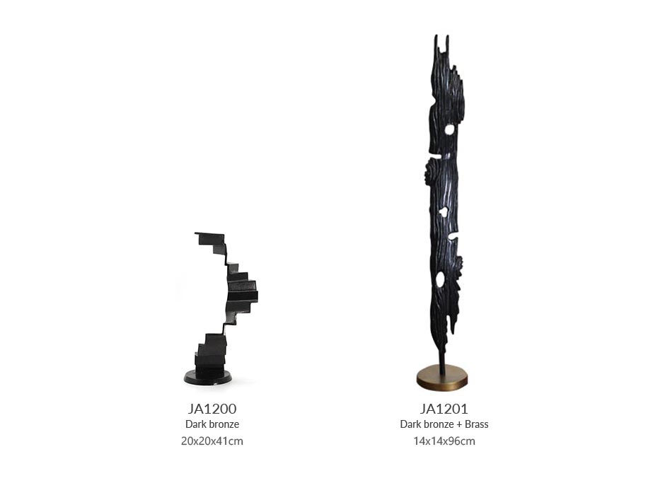 staircase sculpture, Dark bronze, 20x20x41cm, 21791-41