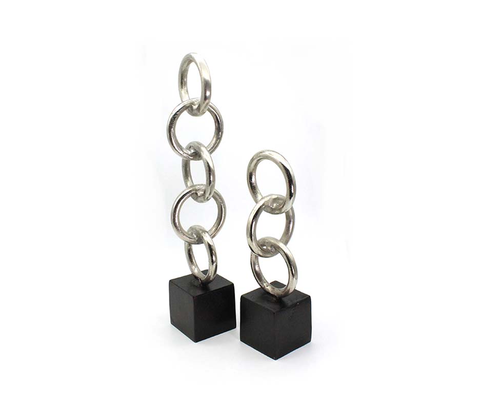 chain 43, Nickel + Dark bronze, 14.5×14.5x47cm, 20726-43