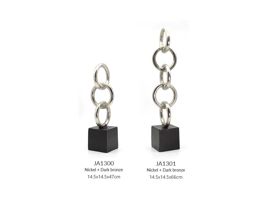 chain 43, Nickel + Dark bronze, 14.5×14.5x47cm, 20726-43