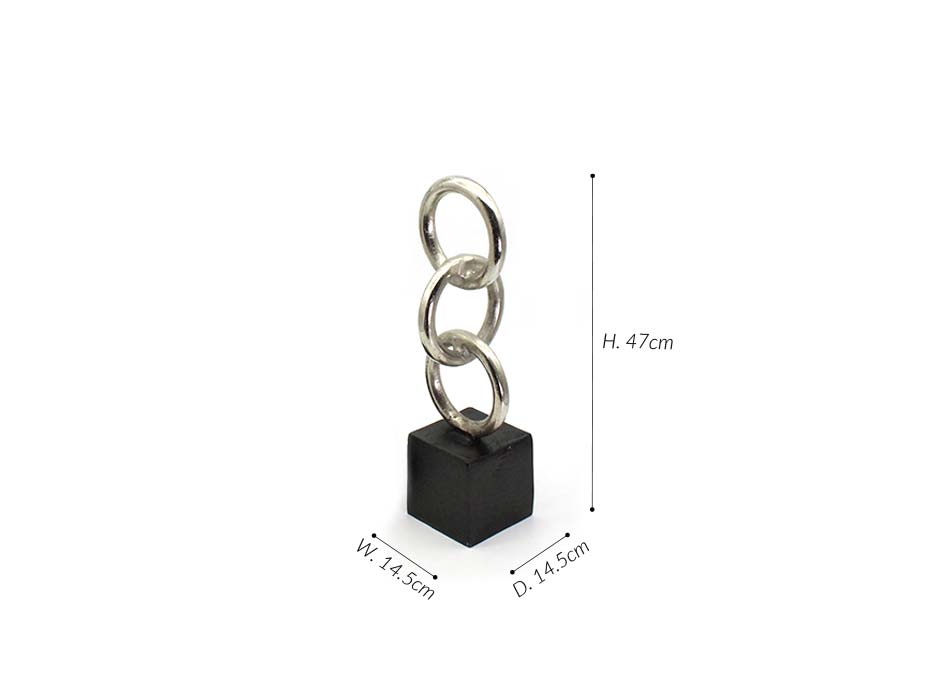 chain 43, Nickel + Dark bronze, 14.5×14.5x47cm, 20726-43