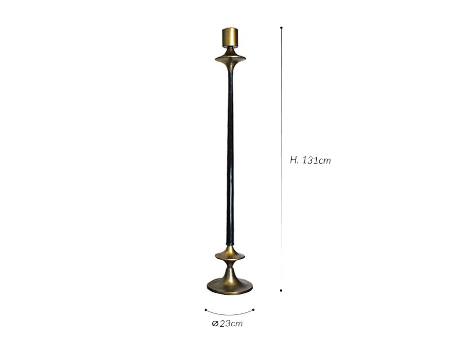 candle stand large, Brass antique + Dark bronze, 23x23x131cm, 22309-131