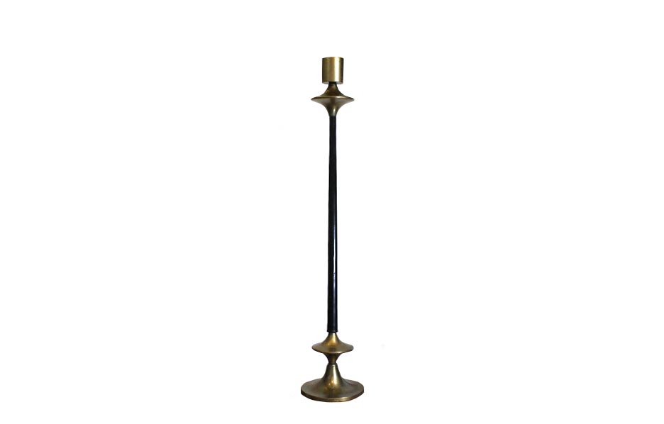 candle stand medium, Brass antique + Dark bronze, 23x23x121cm, 22309-121