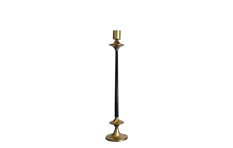 candle stand small, Brass antique + Dark bronze, 23x23x110cm, 22309-110