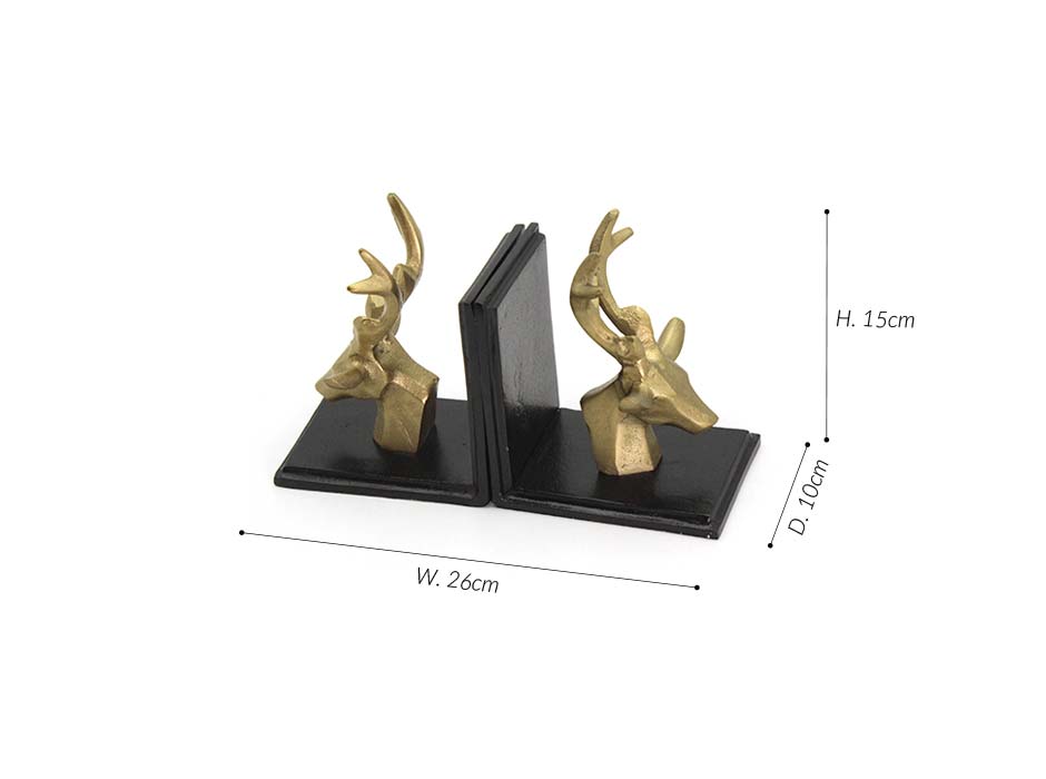 deer bookend, Dark bronze + Brass
antique, 26x10x15cm, 22301-26