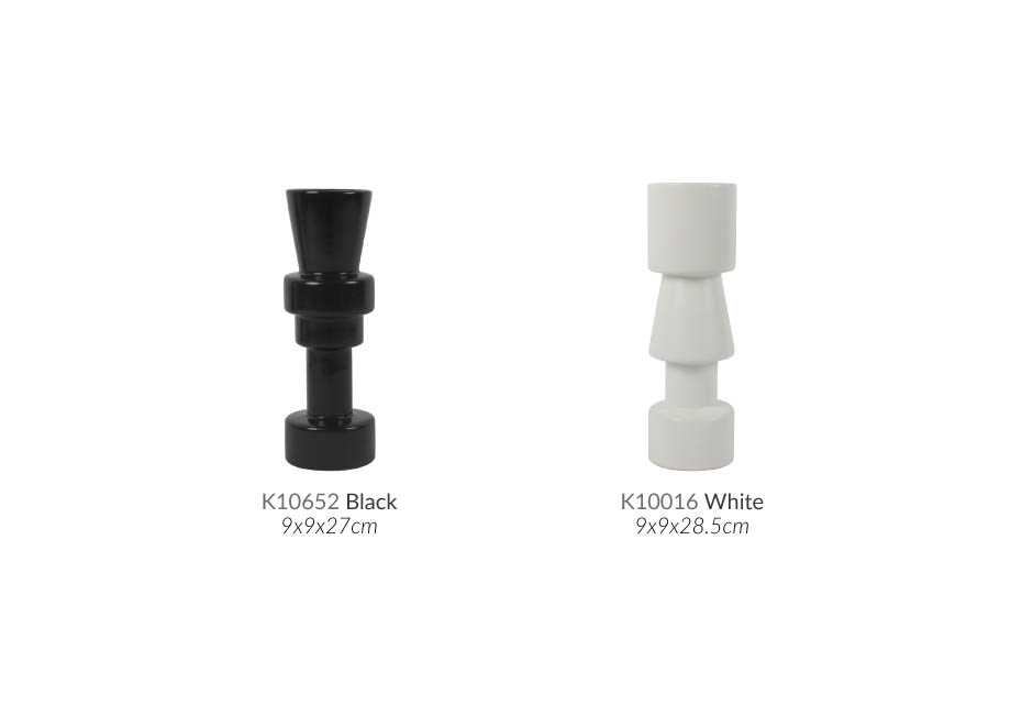 Trophy Vase, White, 9x9x28.5cm, K10016