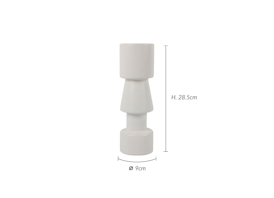Trophy Vase, White, 9x9x28.5cm, K10016