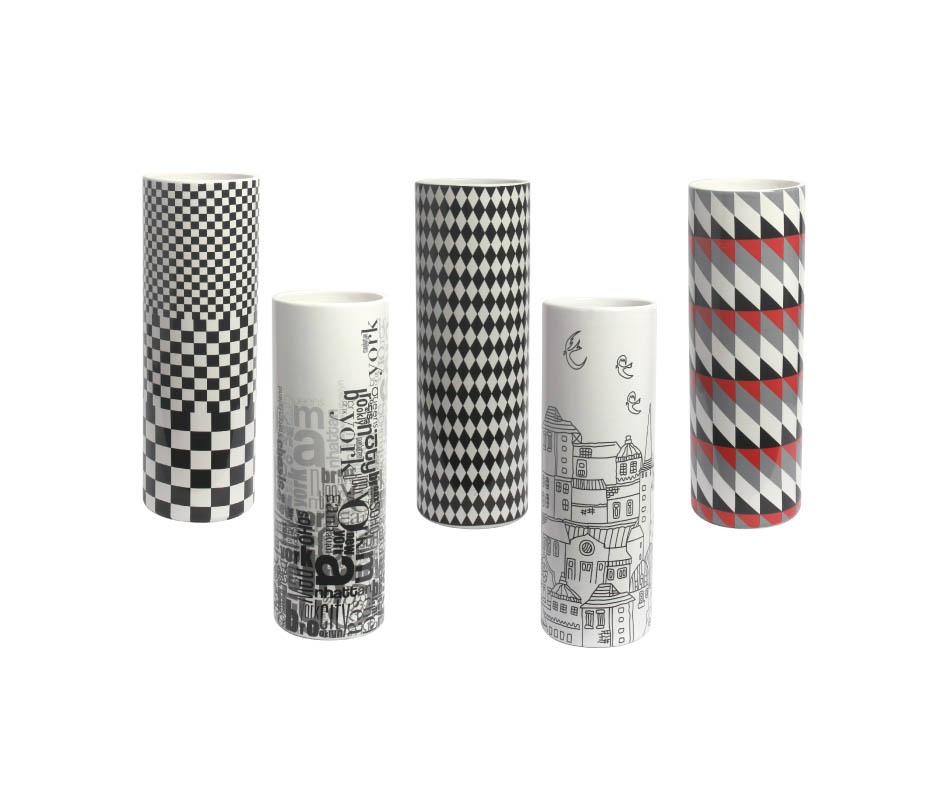 Cylinder Vase, White, 10x10x30cm, K10885