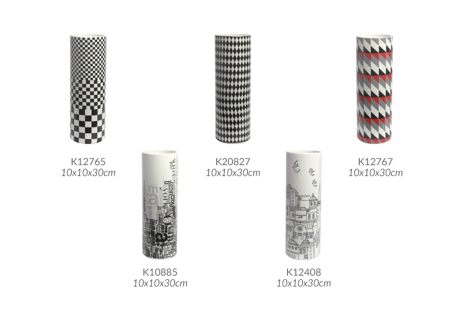 Cylinder Vase, White, 10x10x30cm, K10885