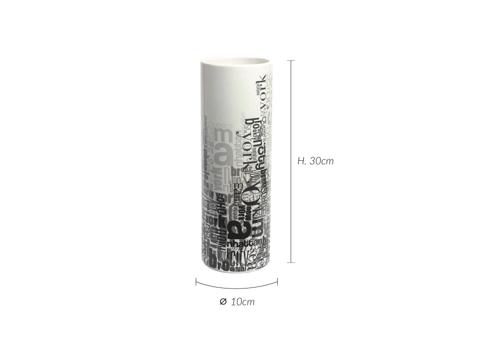 Cylinder Vase, White, 10x10x30cm, K10885