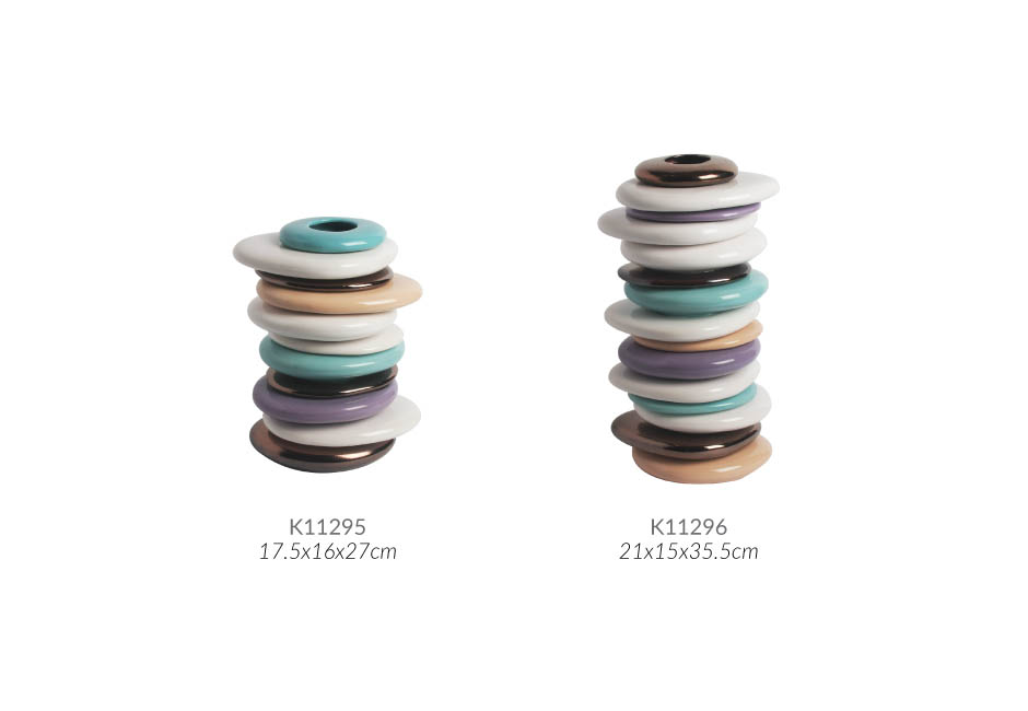 Pebble Vase, Blue, 21x15x35.5cm, K11296