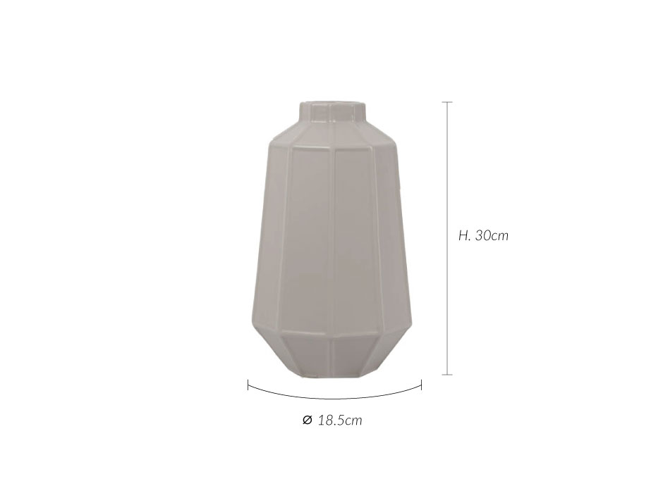Angle Vase, Tope Grey, 18.5×18.5x30cm, K11335