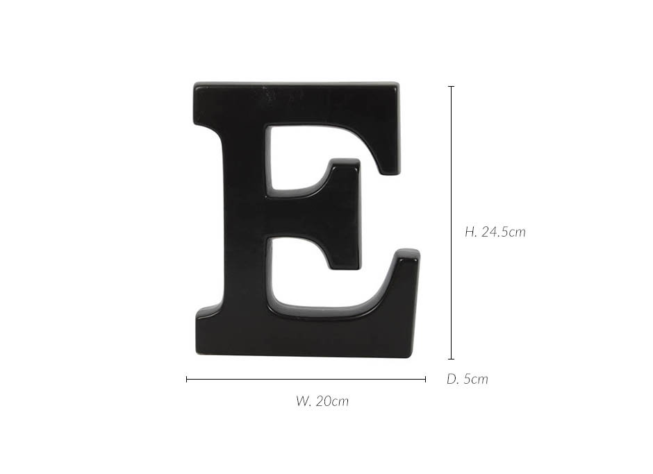 Alphabet E, Black, 20x5x24.5cm, K11787