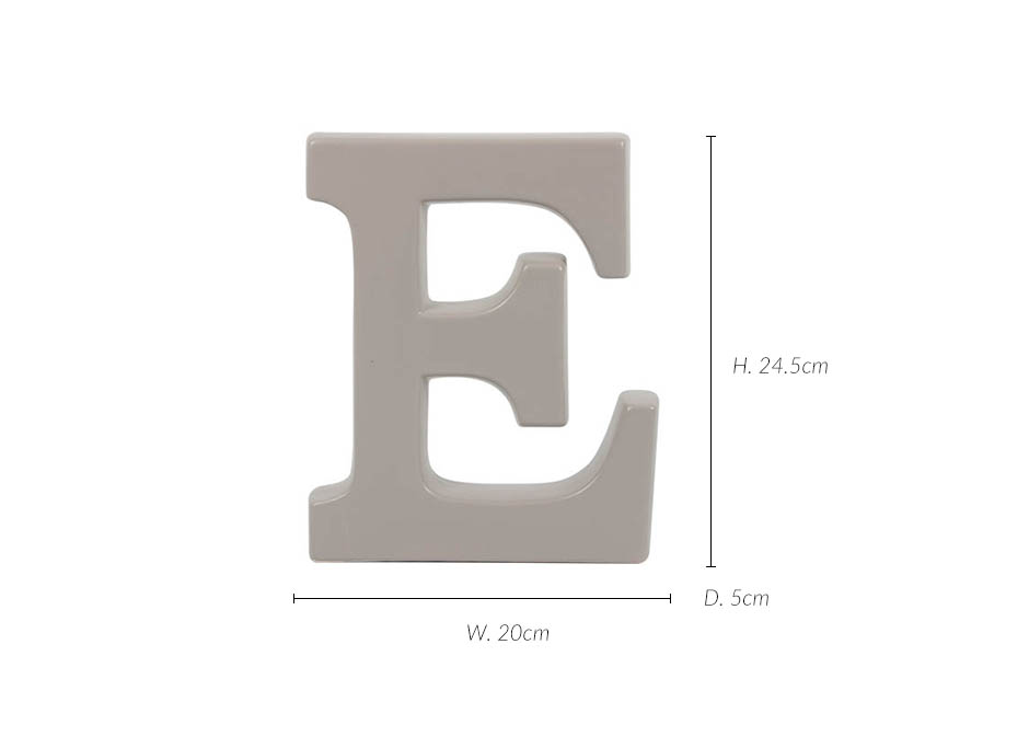 Alphabet E, Grey, 20x5x24.5cm, K11787