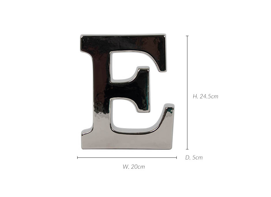 Alphabet E, Silver, 20x5x24.5cm, K11787