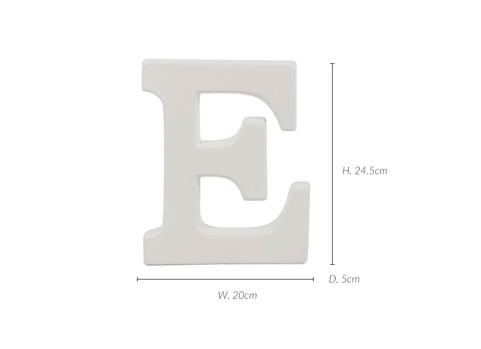 Alphabet E, White, 20x5x24.5cm, K11787