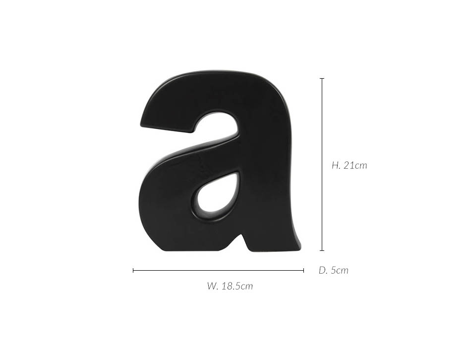 Alphabet a, Black, 18.5x5x21cm, K11797