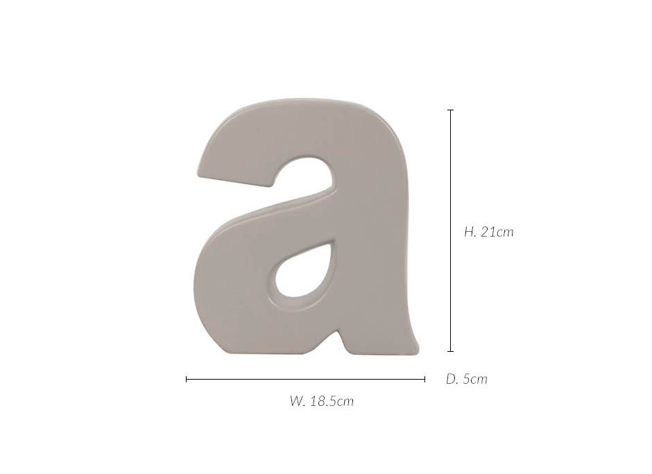 Alphabet a, Grey, 18.5x5x21cm, K11797