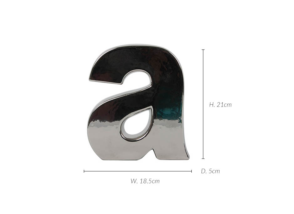 Alphabet a, Silver, 18.5x5x21cm, K11797