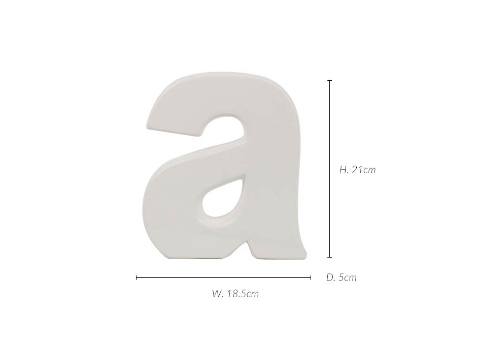 Alphabet a, White, 18.5x5x21cm, K11797