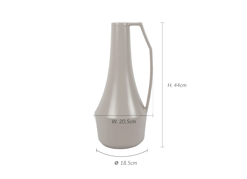 Handle Vase, Grey, 20.5×18.5x44cm, K11840