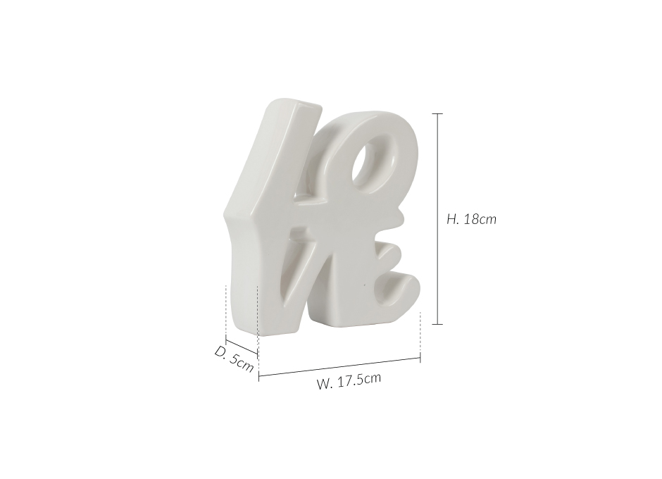 LOVE, White, 17.5x5x18cm, K11853
