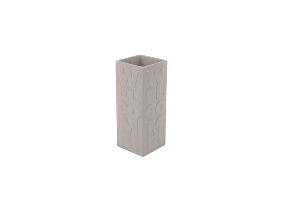 Alphabet Vase, Grey, 11x11x27.5cm, K12221