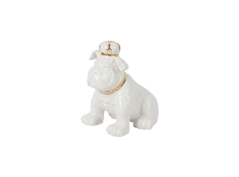 Bulldog, White, 14.5x22x19.5cm, K12232