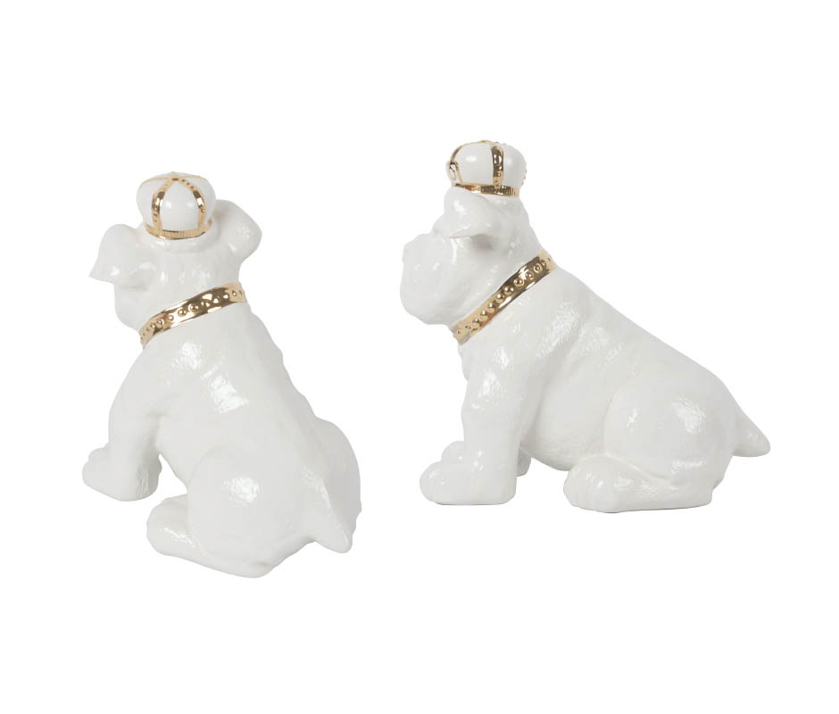 Bulldog, White, 14.5x22x19.5cm, K12232