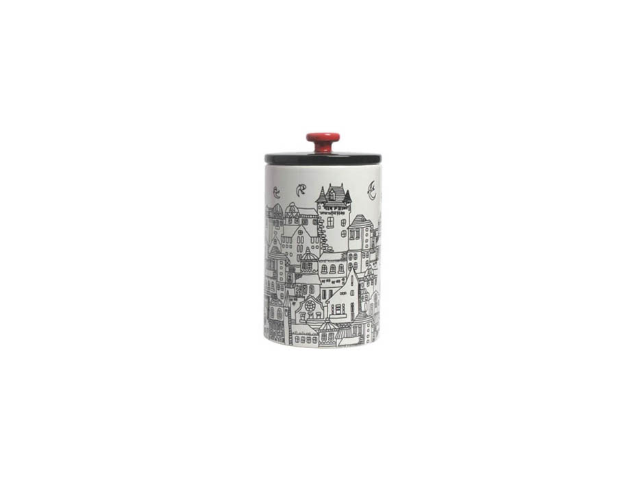 Cylinder w.Lid, White, 10x10x17cm, K12410