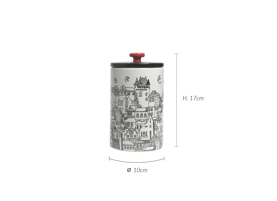 Cylinder w.Lid, White, 10x10x17cm, K12410