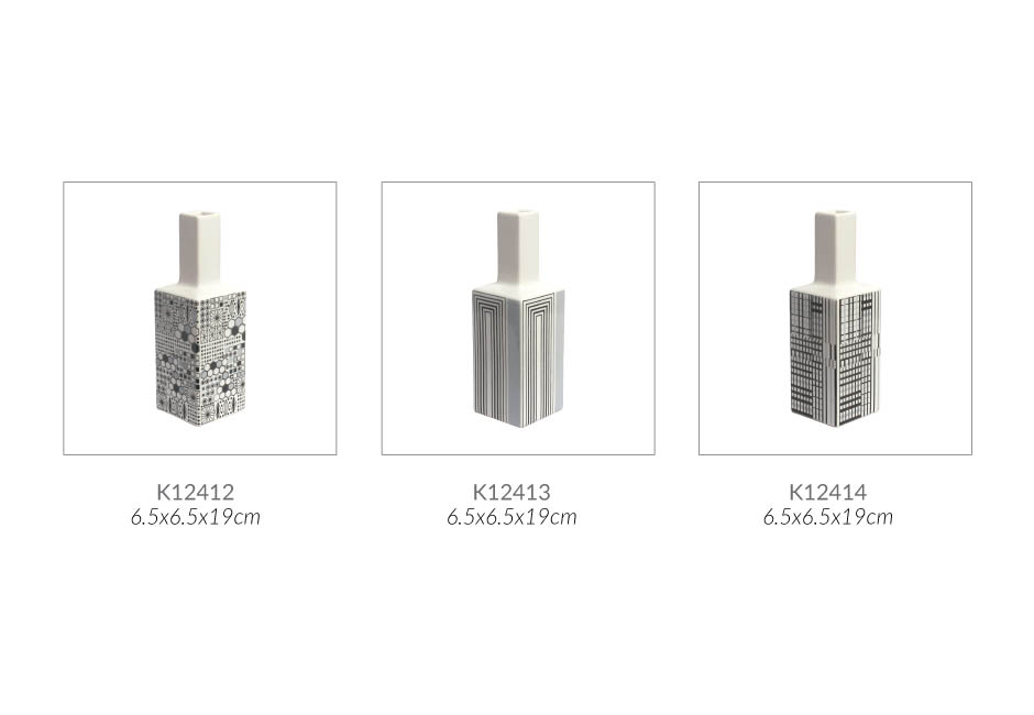 Square Bottle, White, 6.5×6.5x19cm, K12412