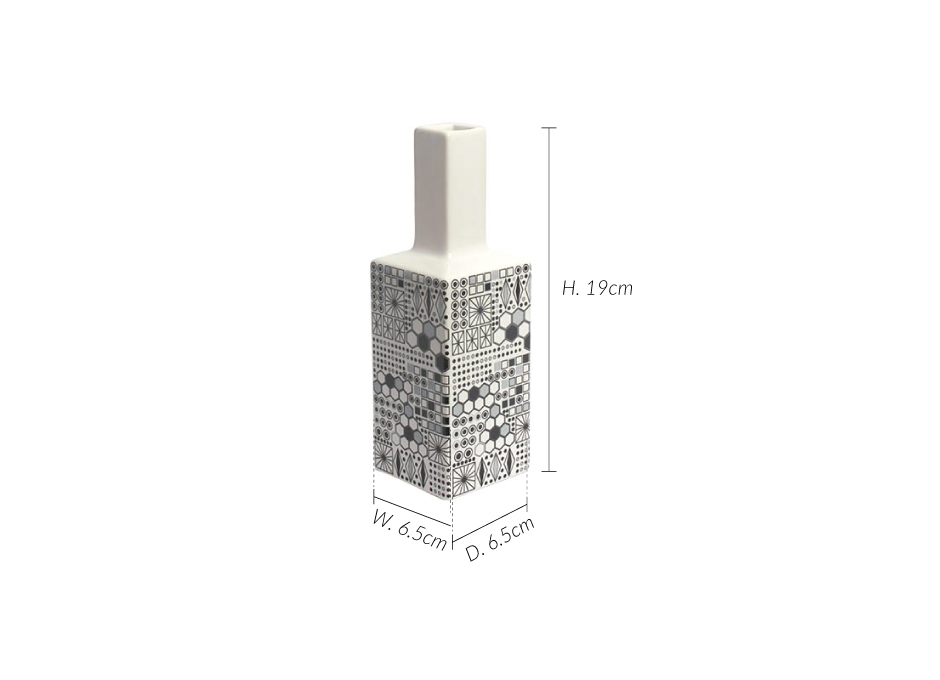 Square Bottle, White, 6.5×6.5x19cm, K12412