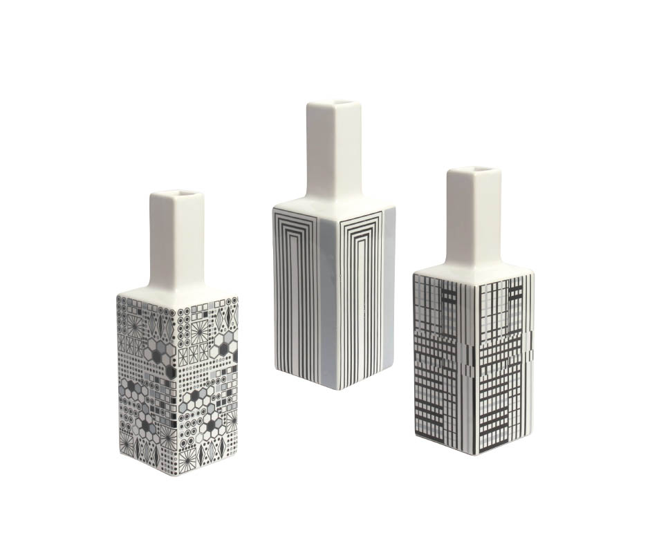 Square Bottle, White, 6.5×6.5x19cm, K12413