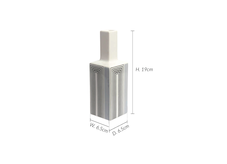 Square Bottle, White, 6.5×6.5x19cm, K12413