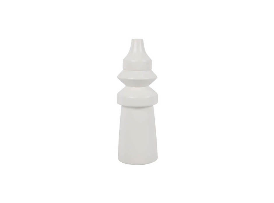 Molding Vase, White, 10x10x30cm, K12480