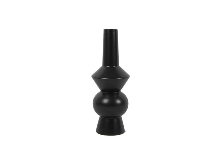 Molding Vase, Black, 12x12x32cm, K12481