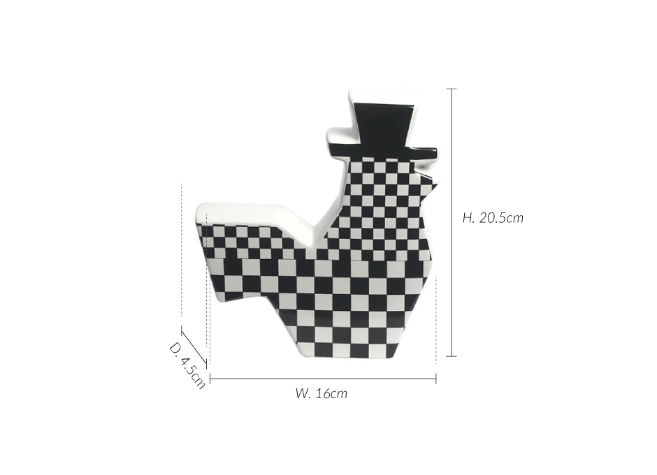 Bird w.Hat, Black, 16×4.5×20.5cm, K12768