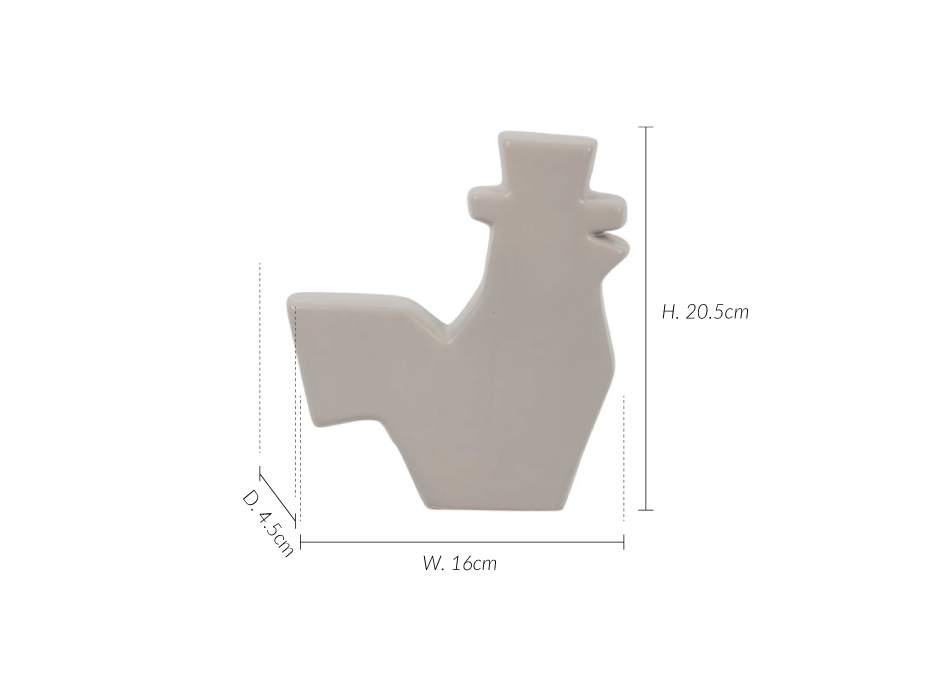 Bird w.Hat, Grey, 16×4.5×20.5cm, K12768