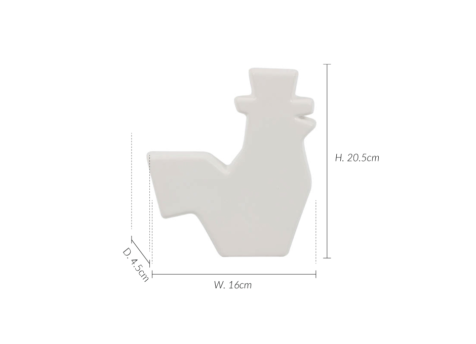 Bird w.Hat, White, 16×4.5×20.5cm, K12768