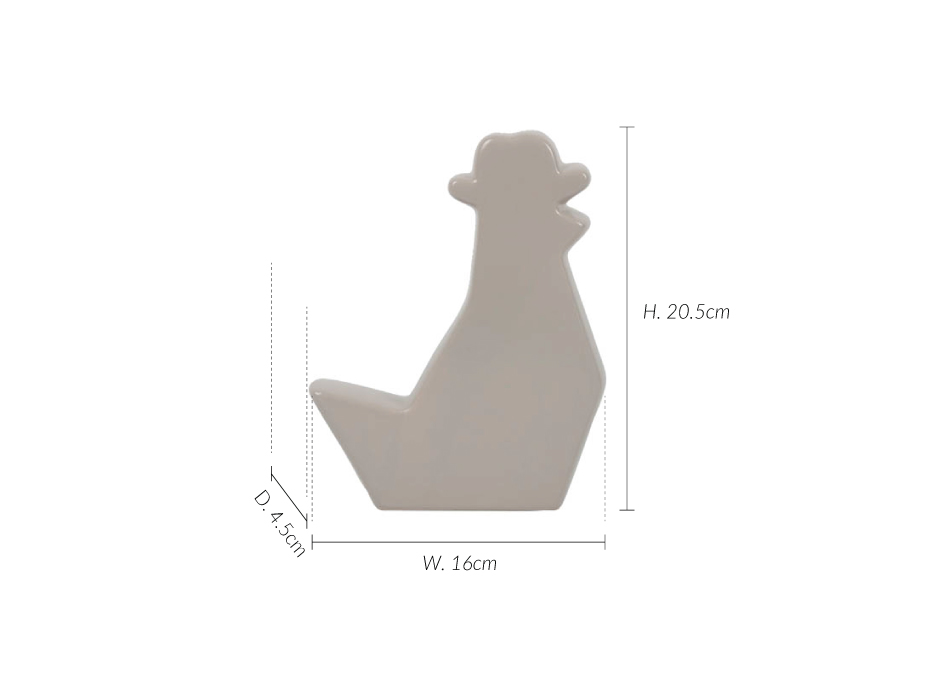 Bird w.Fedora, Grey, 16×4.5×20.5cm, K12769