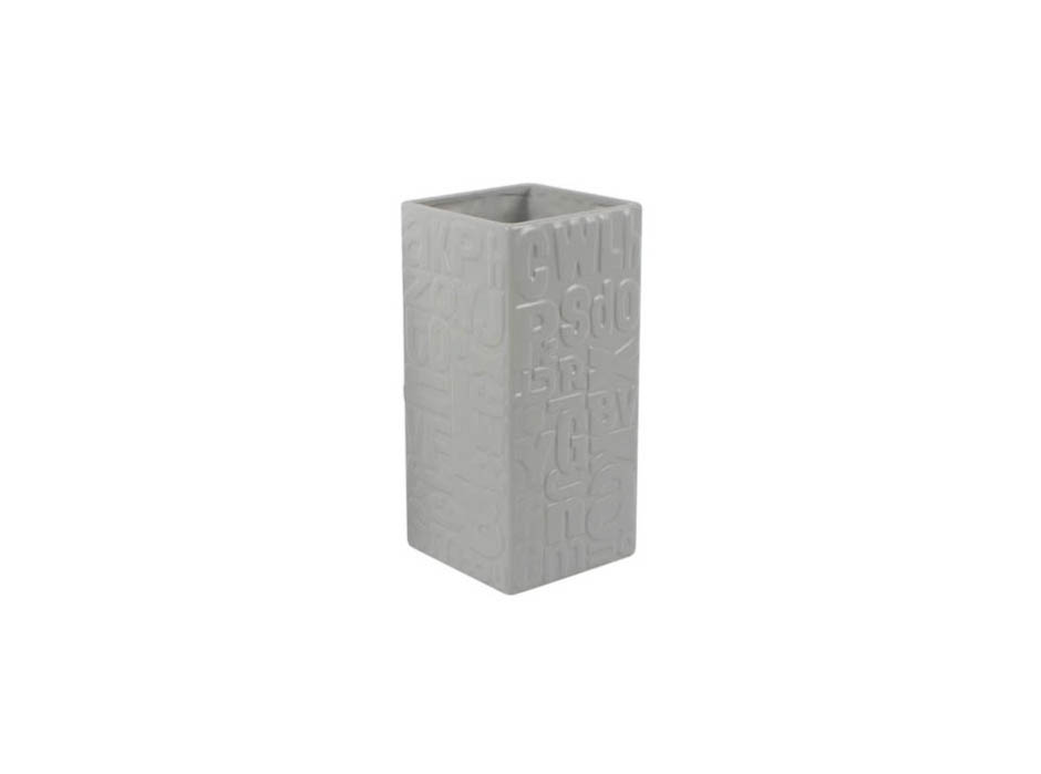 Alphabet Vase, Grey, 15x15x32cm, K12785