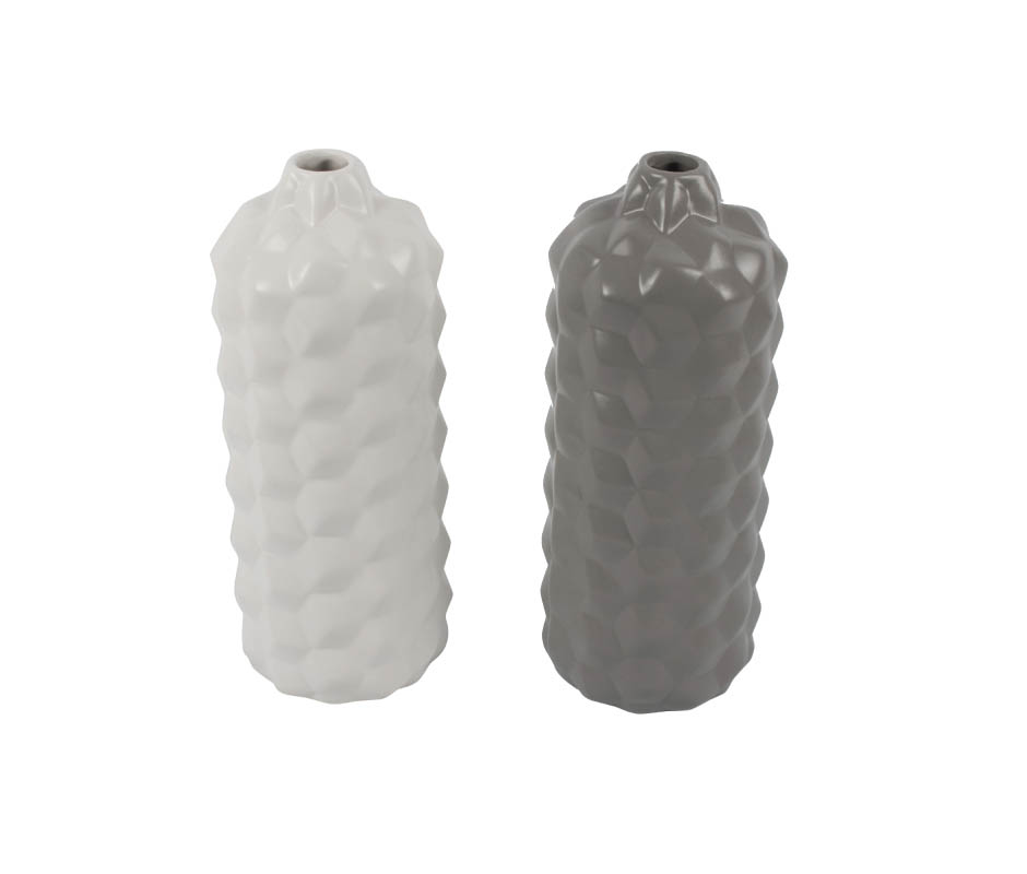 Vase, White, 11x11x38cm, K12965