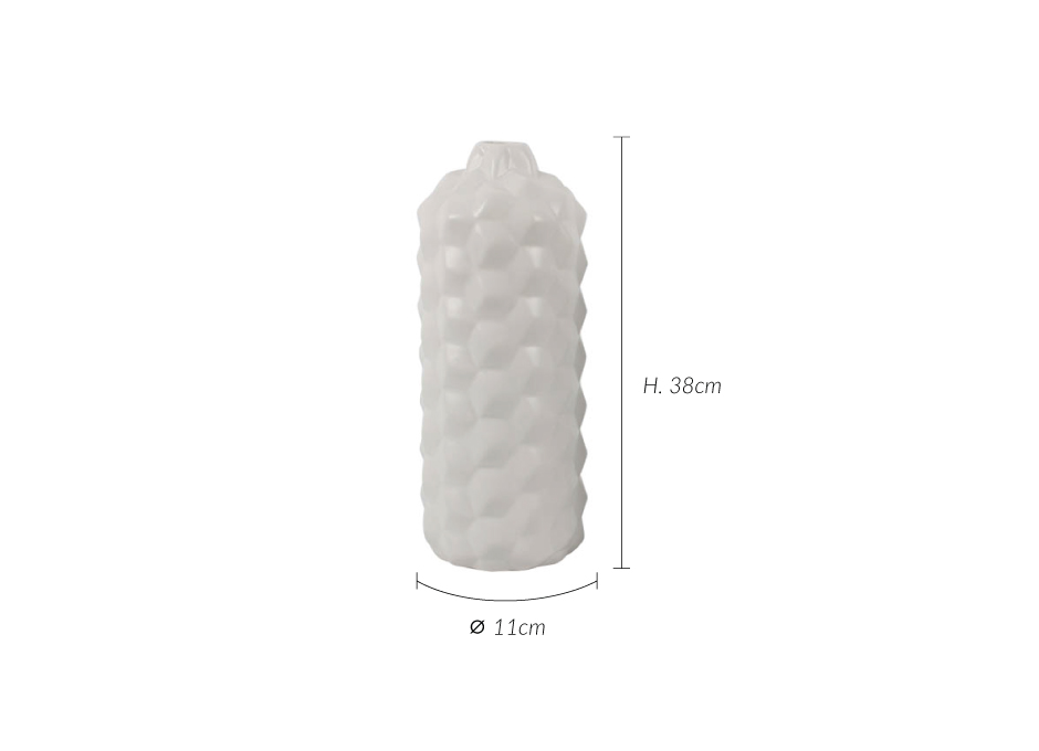 Vase, White, 11x11x38cm, K12965