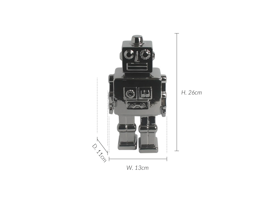Cap ROBO, Silver, 13x11x26cm, K13089
