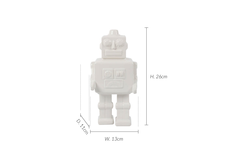 Cap ROBO, White, 13x11x26cm, K13089
